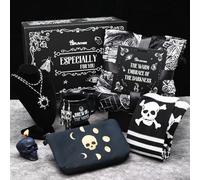 GiftAmaz Regali gotici per donne, scatola a tema gotico con tazza da caffè gotica, candela a teschio gotico, orecchini gotici a teschio, coperta e altro ancora, set regalo di laurea gotico per ragazze