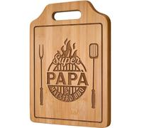 Giftasy Regalo Papà, Regalo Papa Compleanno - Tagliere in Bambù Inciso, Super Papà, Idee Regalo dei Figli per il Padre Cucina, Regalos Festa del Papa Originali