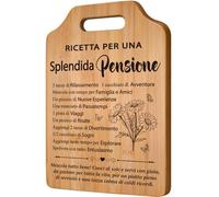 Giftasy Regalo Pensione Donna, Regali per Pensione - Tagliere in Bambù | Gadget Pensione Donna, Regali Pensione per Amici, Genitori, Colleghi, Familiari, Regalo del Tagliere per Pensionamento
