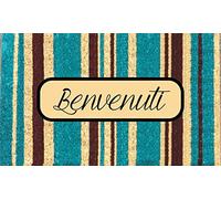 GIFTCOMPANYITALY OGGETTI IDEE DESIGN Zerbino Benvenuti, Cocco e PVC, Colorato, 75x1.5x45 cm