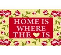 GIFTCOMPANYITALY OGGETTI IDEE DESIGN Zerbino Home Where The Love Is, Cocco, Colorato, 75x2x45 cm