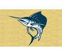 GIFTCOMPANYITALY OGGETTI IDEE DESIGN Zerbino Pesce Spada, Cocco e PVC, Colorato, 75x1.5x45 cm