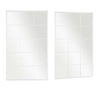 Giftdecor Specchio da parete bianco metallo vetro finestra 90 x 150 x 2 cm