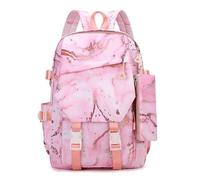 GiftGalore Set di zaini scolastici con astuccio per matite 2 pezzi Borse scolastiche per adolescenti ragazze ragazzi scuola elementare media zaino leggero da viaggio e astuccio per matite(Pink)