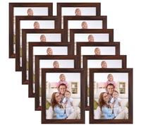 Giftgarden 12 Cornici Marroni, Cornice15x20, Cornice Foto da Mettere sul tavolo e Appendere sulla Parete, Decorazione per Soggiorno, Corridoio, Camera da Letto, Uffici