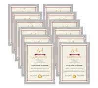 Giftgarden Confezione da 12 Cornici per Foto A4,Colore Argento, Formato A4, Cornici per Certificati, da Appendere alla Parete e da Tavolo