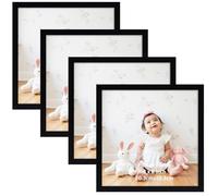 Giftgarden Cornice 20x20,Cornice Nera in PVC,Decorazione per Casa Set di 4