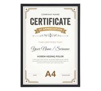 Giftgarden Cornice A4,Cornice in Alluminio Spazzolato Nero,Set da 1