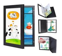 Giftgarden - Cornice per disegno per bambini, formato A4, in legno, per foto, per bambini, per riporre progetti artistici e disegni, può contenere 100 pezzi A4, solo per montaggio a parete