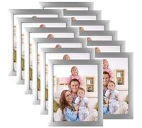 Giftgarden Cornice portafoto 20,3 x 25,4 cm, colore argento, 12 pezzi, moderna, 20,3 x 25,4 cm, per parete o tavolo