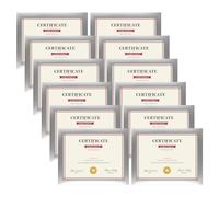 Giftgarden Cornice portafoto 21,6 x 27,9 cm, colore argento, 12 pezzi, Multi, moderna, grande confezione per premio, certificato, documento, diploma, presentazione da parete o da tavolo