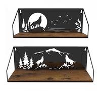 Giftgarden Decor Black - Set di 2 mensole da parete, colore: Nero