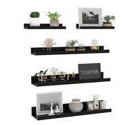 Giftgarden Set di 5 mensole da parete, 61 cm, colore: nero