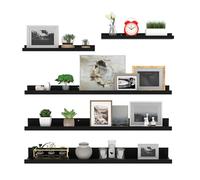 Giftgarden Set di 5 mensole da parete, 91,4 cm, colore: nero