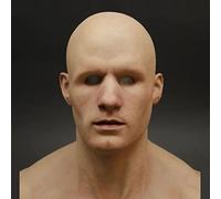 Giftik Costume di Halloween 3D maschera in lattice per feste horror uomo anziano super morbido vecchio adulto parrucca realistica maschera per la testa del nonno (giovane A),Taglia unica