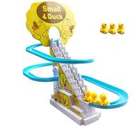 Giftik Little Yellow Duck Climbing Scale Giocattoli per bambini, Montagne russe da corsa e da corsa, con luci LED lampeggianti (Slide + 3 piccole anatre gialle)