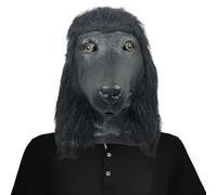 Giftik Maschera 3D realistica a forma di pesce anatra per cane, cavallo, maschera divertente per terrore, carnevale, spettacoli, feste in costume e cosplay (barboncino nero)