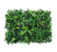 Giftik Pannelli artificiali in legno di bosso per siepi e siepi in erba verde, per esterni, per giardino, casa, giardino, cortile, decorazione di nozze, 60 x 40 cm (foglie di melone)