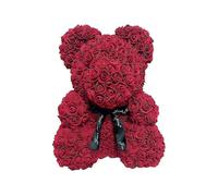 Gifting Packing Box for Rose Bear Artificial Rose Teddy Bear Flower Bear Cutewine red
