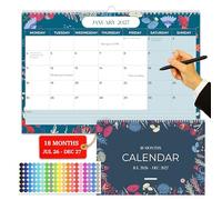 Giftinghouse Calendario da parete 18 mesi da luglio 2026 a dicembre 2027, formato A4, visualizzazione mensile, formato A3 da aperto, 42 x 31 cm, planner da parete con pagine per appunti per ogni mese