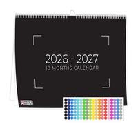 Giftinghouse Calendario da parete 18 mesi da luglio 2026 a dicembre 2027 Regno Unito, formato A4, visualizzazione mensile, formato A3, da aperto, 42 x 31 cm, calendario da parete 2026 2027, prodotto