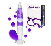 GIFTMARKET - Lampada lava viola. Lampada da comodino con 2 lampadine incluse, regalo per adolescenti. Lampada retrò 34 x 8,5 cm, effetto lava ipnotico e divertente per la cameretta.