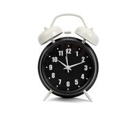 GIFTMARKET - Sveglia analogica silenziosa. Da comodino Nero. A doppia campana con luce notturna. Senza ticchettio. 11,7 cm x 16 cm