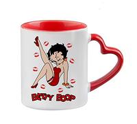 Giftme Betty Cartoon Character Birthday Christmas Coffee Tea Mug 325 ml Tazza in ceramica con manico a forma di cuore (rosso)
