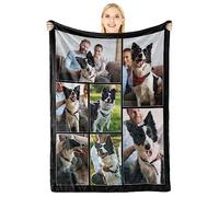 Giftove Coperta Cane Personalizzata, Coperta Gatto Personalizzato Lavabile Soffice Durevole, Idee Regalo Originale Utile, 100% Flanella, 5 Misure Disponibili, Regalo Moglie Nonna Papa Coppia Natale