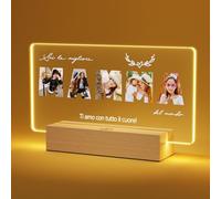 Giftove Regalo Personalizzati - Lampade con Cornice Fotografica Acrilico Personalizzate - Regalo Mamma Natale Originali - Idee Regalo Festa Della Mamma - Regali Compleanno la Mamma da Parte Figli