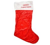 Gifts 4 All Occasions Limited - Calza Gigante in Velluto Rosso, 88 cm, per Regali di Natale, Colore: Bianco, Taglia Unica