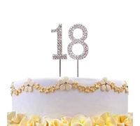 Gifts 4 All Occasions Limited SHATCHI-810 - Topper per torta con numero 18, colore: Argento