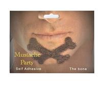 Gifts 4 All Occasions Limited SHATCHI-858 - Baffi finti a forma di osso, autoadesivi per feste in maschera, Halloween World Book Day Pirata, colore: nero