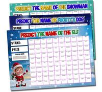 Gifts and Temptations Cartoncini da grattare per la raccolta fondi natalizi, confezione da 3, formato A4, 100 nomi, giochi per pupazzo di neve, elfo e cane del gelo
