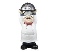 Gifts & Decors Ebros Master Bistro Chef Holding Melting Dome Tray Statue 35,6 cm di altezza testa cuoco con Welcome to My Kitchen Sign Decor Figurine