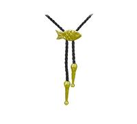 gifts for all Goldfish TG110 - Cravatta da collo in peltro, linea Western Cowboy Bolo Tie bola, Nero - oro, Taglia unica
