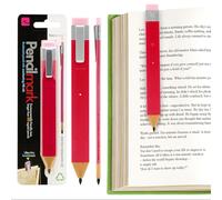 Gifts for Readers & Writers Pencilmark 2-in-1 - Segnalibro rosso da 3,8 mm, per leggere e scrivere, accessori per libri, segnalibri in grafite, matite con gomma
