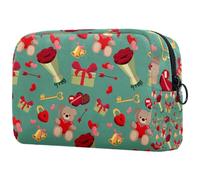 Gifts of Bear Flowers Trousse per cosmetici, da donna, per articoli da toeletta da viaggio, grande, pratica borsa organizer con cerniera, Multi, 18.5x7.5x13cm/7.3x3x5.1in, Beauty case