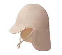 Gifts Treat Cappello da Sole per Bambine 100% Cotone, Cappelli da Spiaggia Estivi per Bambini con Protezione del Collo per Bambini, Beige, 1-3 Anni
