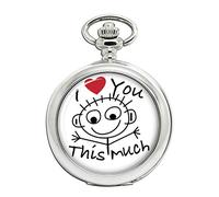 Giftshop UK i Love You Questo Much Orologio da Tasca Cacciatore