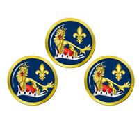 Giftshop UK Set Da 3 Marcatori Palla Da Golf Lion E Fleur-de-lis, Oro