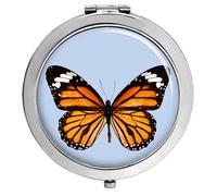 Giftshop UK Specchio Compatto Farfalla Insetto Argento 68mm Cromato Resinato