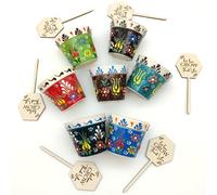 giftupstore Bomboniere per ospiti, 16 set di vasi per piante grasse con etichette in legno per regali di addio al nubilato, vaso in ceramica per bomboniere baby shower, elegante bomboniera di ritorno