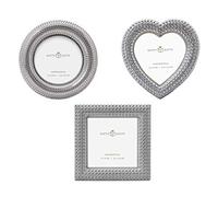 GIFTY GIFTY Mini set di cornici classiche, 3/6,3 x 6,3 cm, per esposizione da tavolo, perfetto per decorazioni domestiche, matrimoni, laurea, o foto pietra miliare (argento)