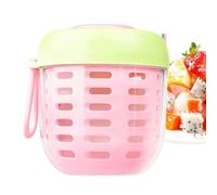 gifyym Bicchieri per la conservazione di macedonia, contenitori a prova di perdite e riutilizzabili, contenitori per frutta e insalata con cestino, per colazione a mezzogiorno