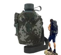 gifyym Borraccia per esterni, 1 l, in alluminio, isolata, retrò, con tracolla, per campeggio, ciclismo, arrampicata su roccia