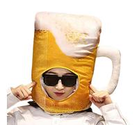 gifyym Copricapo con boccale di birra, morbido peluche per Oktoberfest, comodo copricapo per cosplay per performance, fotografia, feste, eventi a tema, bar, Halloween, Oktoberfest in maschera