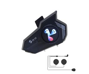 gifyym Cuffie Moto - Intercom Integrato per Casco,Luce Colorata Assistente Vocale Riduzione del Rumore Impermeabile