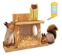 gifyym Dispenser di cibo per scoiattolo, per esterni, divertente decorazione da giardino, scoiattolo con serbatoio dell'acqua, per noci, scoiattolo, giardino, cortile, balcone, picnic, alimentazione e