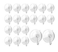 gifyym Gancio di aspirazione per parete della doccia, riutilizzabile, trasparente, 20 pezzi, gancio universale per parete, auto, cucina, campeggio, bagno, piastrelle ed esterni